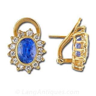 Sapphire and Diamond Earrings