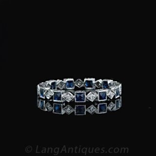 Sapphire and Diamond Eternity Band