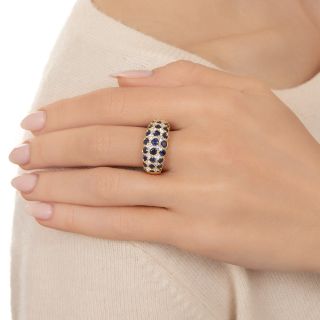 Sapphire and Diamond Five-Row Band