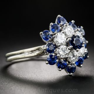 Sapphire and Diamond Flower ring