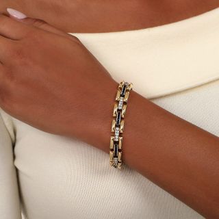 Sapphire and Diamond Link Bracelet