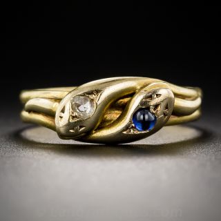 Sapphire and Diamond Petite Snake Ring