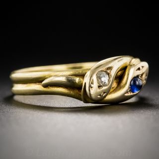 Sapphire and Diamond Petite Snake Ring