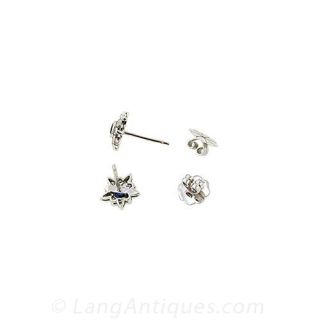 Sapphire and Diamond Snowflake Earrings