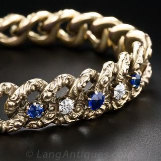 Sapphire and Diamond Victorian Gate Bracelet