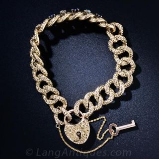 Sapphire and Diamond Victorian Gate Bracelet