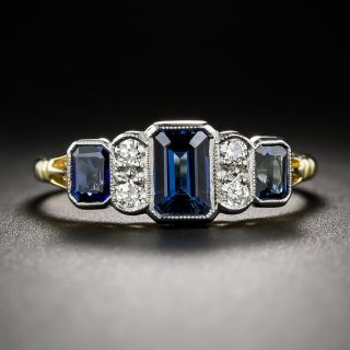 Sapphire and Diamond Vintage Style Ring