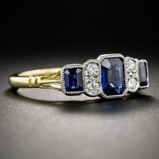 Sapphire and Diamond Vintage Style Ring