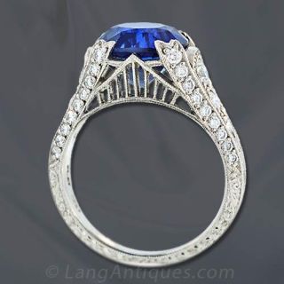 Sapphire Art Deco Engagement Ring