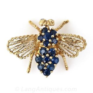 Sapphire Bee Pin