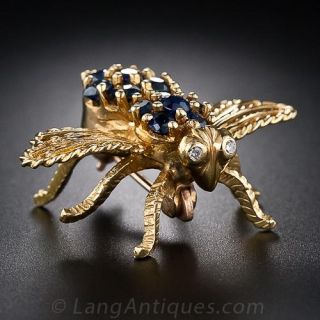 Sapphire Bee Pin