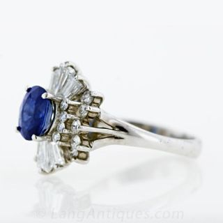 Sapphire Diamond Ballerina Ring in Platinum