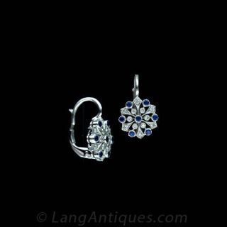 Sapphire & Diamond Drop Earrings