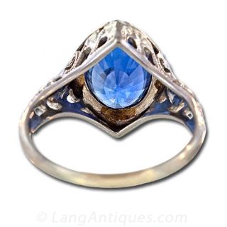 Sapphire Filigree Ring
