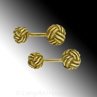 Schlumberger-18-Karat-Yellow-Gold-Knot-Cufflinks-Main-View