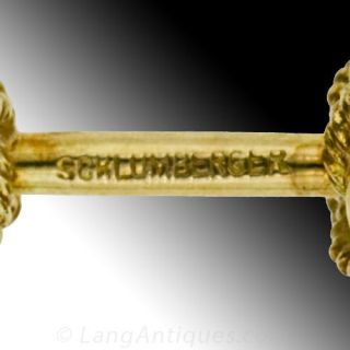 Schlumberger 18 Karat Yellow Gold Knot Cufflinks