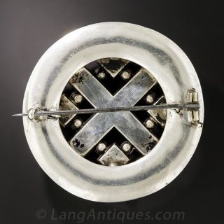 Scottish Montrose Agate and Silver Brooch