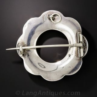 Scottish Montrose Agate Circle Brooch and Pendant
