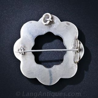 Scottish Montrose Agate Circle Brooch