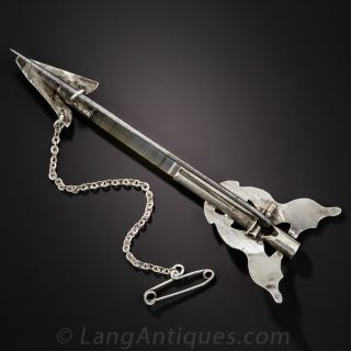 Scottish Silver Agate Arrow Brooch