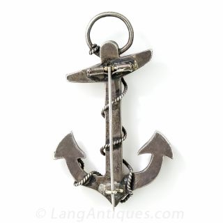 Scottish Silver and Agate Anchor Pin