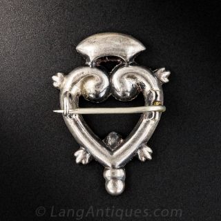 Scottish Silver and Agate Luckenbooth Brooch