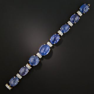 Seaman Schepps Cabochon Sapphire and Diamond Bracelet - 165 Carats - 8