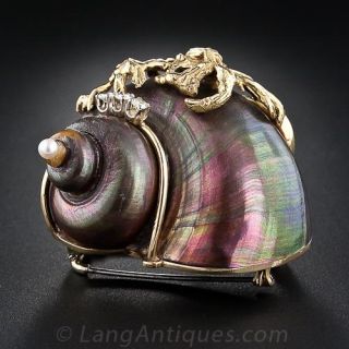Seaman Schepps Shell Earrings and Brooch Suite