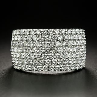 Seven Row Diamond Platinum Band Ring - 3