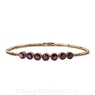 Seven-Stone Antique Garnet Bracelet