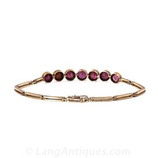 Seven-Stone Antique Garnet Bracelet