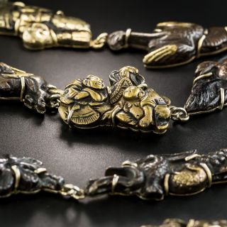 Shakudo Menuki Gold Backed Necklace  - 3