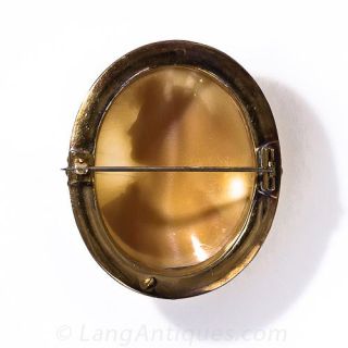 Shell Cameo of Floral Appointed Victorian Female