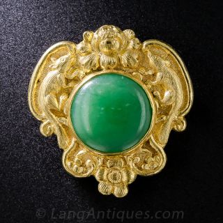 Shreve & Co. 24k Gold and Jade Brooch