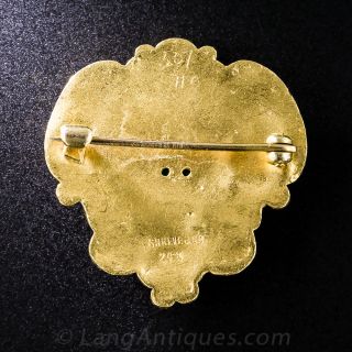 Shreve & Co. 24k Gold and Jade Brooch