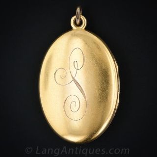 Shreve & Co. Demantoid and Diamond Art Nouveau Locket