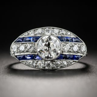 Shreve & Co. Art Deco Diamond and Calibre Sapphire Ring - 7