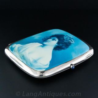 Silver and Enamel Cigarette Case