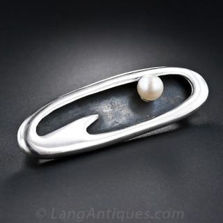 Silver and Pearl Pin