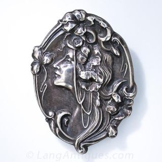 Silver Art Nouveau Brooch