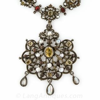 Silver Austro Hungarian Gem-Set Necklace