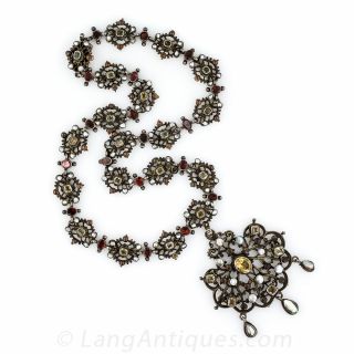 Silver Austro Hungarian Gem-Set Necklace