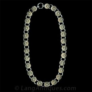 Silver Flower Necklace Main View 1