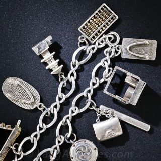 Silver Japanese Vintage Charm Bracelet