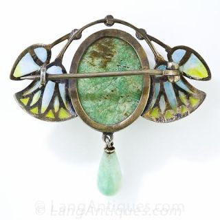 Silver Plique-a-Jour Egyptian Revival Scarab Brooch
