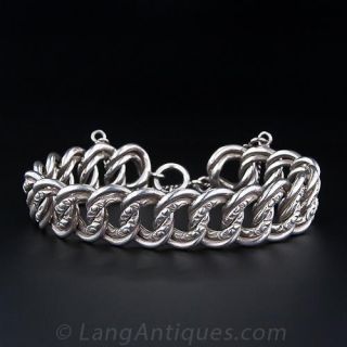 Silver Repousse Link Bracelet