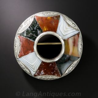 Silver Scottish Agate Pin