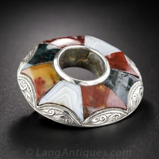 Silver Scottish Agate Pin