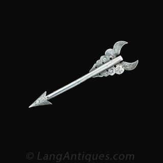 Silver Scottish Arrow Kilt Pin Main View
