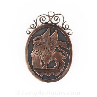 Siver and Rose Gold Griffin Locket Pin